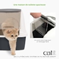 Miniatyrbild 3 av 6: Toaletthus för katt med kattlåda - CATIT - Airsift Regular - Integrerat filtreringssystem - L. 57 x b. 39 x H. 46,5 cm