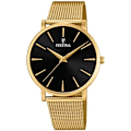Miniatyrbillede 1 af 4: Dameur Kvinde - Festina - 20476 - Urkasse i Rustfrit Stål Guld - Sort Zifferblad - Chic Stil Svart guld