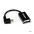 Pikkukuva 3 / 3: Oikean kulman mikro-USB-USB-isäntä-OTG-sovitin - 12 cm:n suorakulmainen mikro-USB-USB-isäntä-OTG-kaapeli - M/F - UUSBOTGRA