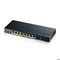Miniatyrbillede 3 af 3: Switch - Zyxel - GS1900-10HP - 8 porte LAN - PoE - Uden ventilator