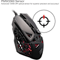 Miniatyrbild 3 av 4: Madcatz M.O.J.O. M1 Ultra Light Gaming Mouse 70g - PMW3360 Sensor 12000 DPI & Frequency 1000Hz - DAKOTA Switch 2ms Svart röd