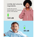 Miniatyrbillede 2 af 3: Hvide USB-C-hovedtelefoner med en justerbar lydgrænse for sikker og komfortabel lytning.