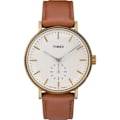 Miniatyrbillede 1 af 4: Ur - Timex - Fairfield - 41 mm - Brunt læder - Kvarts - Vandtæt Brun, guld, creme