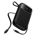 Miniatyrbild 1 av 6: Baseus - Extern batteri Qpow Pro+ (P10055003113-00) - Lightning, 2x Type-C, USB, 22,5W, 10000mAh, Type-C kabel, 30cm - Svart
