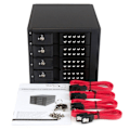 Miniatyrbillede 6 af 6: STARTECH Aftageligt rack uden skuffe til 4 x 3,5" SAS II/SATA III 6Gb/s HDD - Aluminium