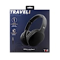 Miniatyrbillede 4 af 4: T'nB - CSTRAVEL2 - Kablet stereohovedtelefon + mikrofon + flyadapter - Sort Svart