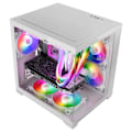 Miniatyrbillede 2 af 4: Mars Gaming MC-VIEW2, MicroATX kabinet, dobbelt hærdet glas, 1x FRGB 120mm ventilator, 240mm køling, dobbelt kammer, hvid