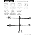 Miniatyrbillede 2 af 2: Udstyr 650160 Mobilt skrivebordsbeslag til 6 skærme 17"-32"
