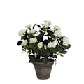 Miniatyrbillede 1 af 4: Glimmerdekorationer Rosenbusk kunstige planter i urtepotte - H33 x Ø25 cm - Hvid