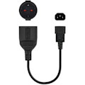 Miniatyrbillede 2 af 2: Strømadapterkabel - NANO KABEL - 10.22.0902 - C14 han til CEE7 hun - 50 cm - Sort Svart