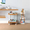 Pikkukuva 2 / 3: Kylpyhuoneen kaluste - VERSA - Seaward - 81 x 18 x 30 cm - 3 hyllyä - Bambua ja MDF - Valkoinen Vit