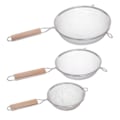 Miniatyrbillede 1 af 5: Secret de Gourmet - Sæt med 3 siler i rustfrit stål + INOX træhåndtag Pengar