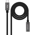 Miniatyrbillede 1 af 2: NANOCABLE 10.01.4400 - USB 3.2 Gen2x2 20Gbps 3A-kabel, 4K/60Hz, USB-C han til USB-C hun, sort, 0,5 m