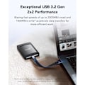 Miniatyrbillede 3 af 4: SSD Ekstern - LEXAR - SL500M - 4To - USB 3.2 Gen 2x2 - Ultra Tynd - Bærbar