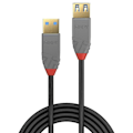 Miniatyrbild 2 av 2: USB 3.0 typ A förlängningskabel - LINDY - Anthra Line - 3m - Dubbelskärmad - Guldpläterade kontakter