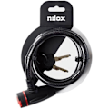 Miniatyrbillede 1 af 2: Nilox Cable Lock cykellås med stålkabel og blødt plastcover, længde 1,3 m, 2 nøgler medfølger Svart