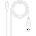 Miniatyrbillede 1 af 2: USB 2.0 kabel - NANO KABEL - 10.01.2101-L150-W - 1,5 m - 3A - USB-C/M-A/M - Hvid