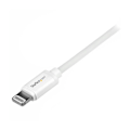 Miniatyrbillede 2 af 3: 1m Apple Lightning til USB-kabel i hvid - Lightning Sync-ledning til iPhone, iPod, iPad - Hvid - USBLT1MW