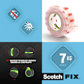 Miniatyrbillede 2 af 3: Dobbeltklæbende tape - SCOTCH - Transparent - 19mm x 1,5m - Multifunktionel - Temperaturresistent Transparent