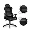 Miniatyrbillede 3 af 4: HUZARO Ranger 6.0 sort Gaming Stol Ergonomisk Justerbar Højde Vippende Lændestøtte sort