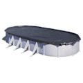 Miniatyrbillede 1 af 5: GRE - Vintercover til oval overjordisk pool 5,00m x 3,00m - GRE - CIPROV501 - 120g/m² - Blå Blå