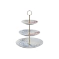 Miniatyrbillede 1 af 2: Porcelæn og metal frugtkurv DKD Home Decor metallblå/ fuchsia vit