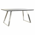 Miniatyrbillede 1 af 4: spisebord sort stål træ mdf (160 x 90 x 76 cm)