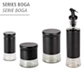 Miniatyrbillede 4 af 4: Olie- og eddikeflaske - Wenko - Boga - Glas og rustfrit stål - 0,3 L - Sort Transparent, svart
