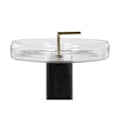 Miniatyrbillede 3 af 4: Sidebord - Gennemsigtigt sort glas - Lakeret jern - 41x41x57cm