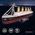 Miniatyrbillede 5 af 6: 3D-bådpuslespil - Titanic-modelsæt til konstruktion med LED, 3D-puslespil, skibsmodeller, samlespil, 266 stykker, 4 timers samling
