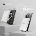 Pikkukuva 4 / 4: Langaton Power Bank - VARTA - Mag Pro - 5000 mAh - Yhteensopiva MagSafe ja Qi - Valkoinen Vit