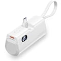 Pikkukuva 1 / 3: Vention LED-näytöllä varustettu 4800mAh:n virtapankki (USB-C Lightning USB-C) 22,5W Valkoinen taitettava USB-C-tyyppi