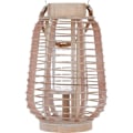 Miniatyrbillede 2 af 2: Rattan lanterne med fyrfadsstage - H 33 cm Beige