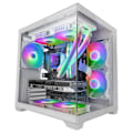 Miniatyrbillede 1 af 4: Mars Gaming MC-VIEW2, MicroATX kabinet, dobbelt hærdet glas, 1x FRGB 120mm ventilator, 240mm køling, dobbelt kammer, hvid