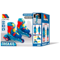 Miniatyrbillede 2 af 4: Inline skøjter til børn - MOLTO - 3 inline skøjter - Blå - Justerbar størrelse 31-34 - PVC hjul Blå 31
