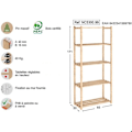 Pikkukuva 3 / 6: Astigarraga Etagère 5 latteja 171x65x30cm - nc-5-30