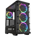 Pikkukuva 1 / 2: Nfortec - DRACO X Mid Tower -pelitietokonekotelo (ATX), 4x 120 mm PWM ARGB-tuulettimet mukana, ARGB-ohjain, karkaistu lasi etuosa ja