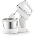 Miniatyrbillede 1 af 4: Stilkblender med roterende skål i rustfrit stål. Den har turbofunktion og 5 gear. Indeholder: mixer og kroge