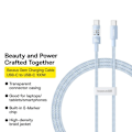 Miniatyrbild 5 av 6: USB-C till Type-C-kabel, Super Snabb Laddning 100W, 2m - Baseus Gem (P10373000311-01) - Galaxblå