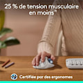 Pikkukuva 4 / 6: Ergonominen hiiri - langaton - Logitech - ERGO M575S - Valkoinen
