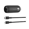 Pikkukuva 1 / 3: Belkin - Auton virtalähde - 30 wattia - 3 A - Pikalataus, virtalähde 3.1 (USB-C 24 pin) - BlackRecharge a sort