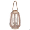 Miniatyrbillede 1 af 2: Rattan lanterne med fyrfadsstage - H 33 cm Beige