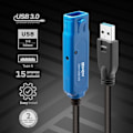 Pikkukuva 1 / 4: USB-kaapelin pidennys - Lindy - USB 3.1 Gen 1 - 15 m - Aktiivinen - Tyyppi A uros naaras