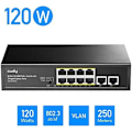 Pikkukuva 2 / 2: PoE+ kytkin - CUDY - FS1010PG - 8 Porttia 10/100Mbps - 2 Gigabit Uplink - 120W