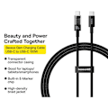 Pikkukuva 3 / 6: USB-C kaapeli Type-C, Supernopea Lataus 100W, 2m - Baseus Gem (P1037373000111-01) - Cluster Black