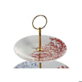 Miniatyrbillede 2 af 2: Porcelæn og metal frugtkurv DKD Home Decor metallblå/ fuchsia vit