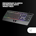 Miniatyrbillede 2 af 2: MARSGAMING MCP124, 3 i 1 Gaming Combo, Ergonomisk H-Mech LED RGB-tastatur, HUANO 3200 DPI RGB-mus, nanotekstil-musemåtte
