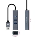 Miniatyrbild 2 av 2: NANOCABLE 10.03.0407 - USB 3.0 till Gigabit Ethernet + 3XUSB 3.0-omvandlare, aluminium, grå, 15 cm