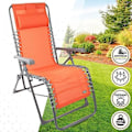 Miniatyrbillede 3 af 4: Chaise Longue - Aktiv Have - Orange - Gravity Zero - Sammenklappelig - Med Pude Orange