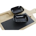 Miniatyrbillede 2 af 3: Forretterbræt - Bambus - Skifer - 33x19 cm - Naturlig og sort farve - Rektangulær Natur, svart